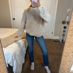 BDG Cream Textured Knit Sweater